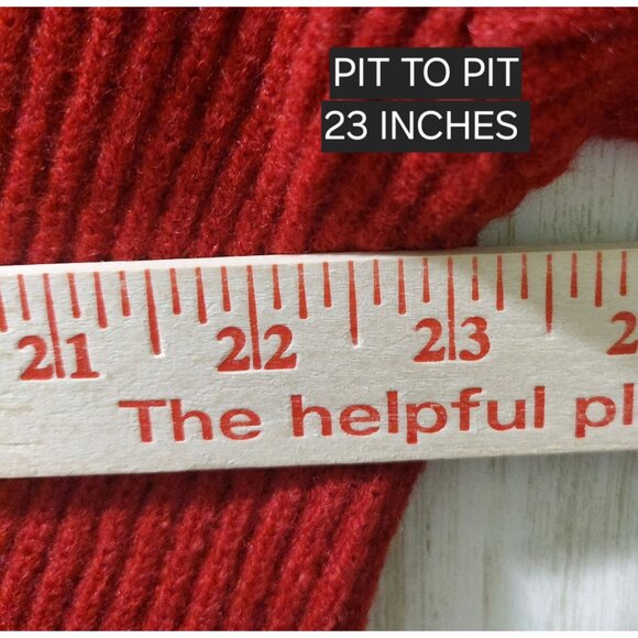 NWT Commense Women's Red Ribbed Wrap Sweater Size XL - Picture 6 of 8